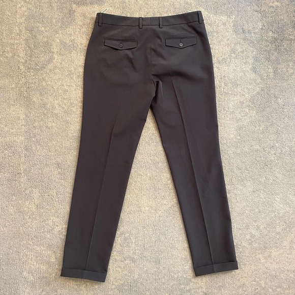 Incotex Pants Mens 32x30 Gray Slim Stretch Dress Trousers Cuffed Flat Front - Picture 12 of 15